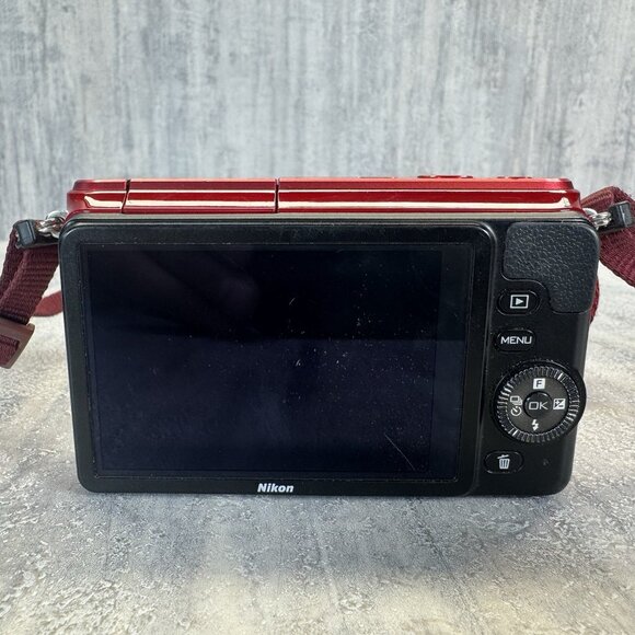 Nikon 1 S1 Mirrorless Point & Shoot Digital Camera Red Body Only For Parts - Picture 5 of 11